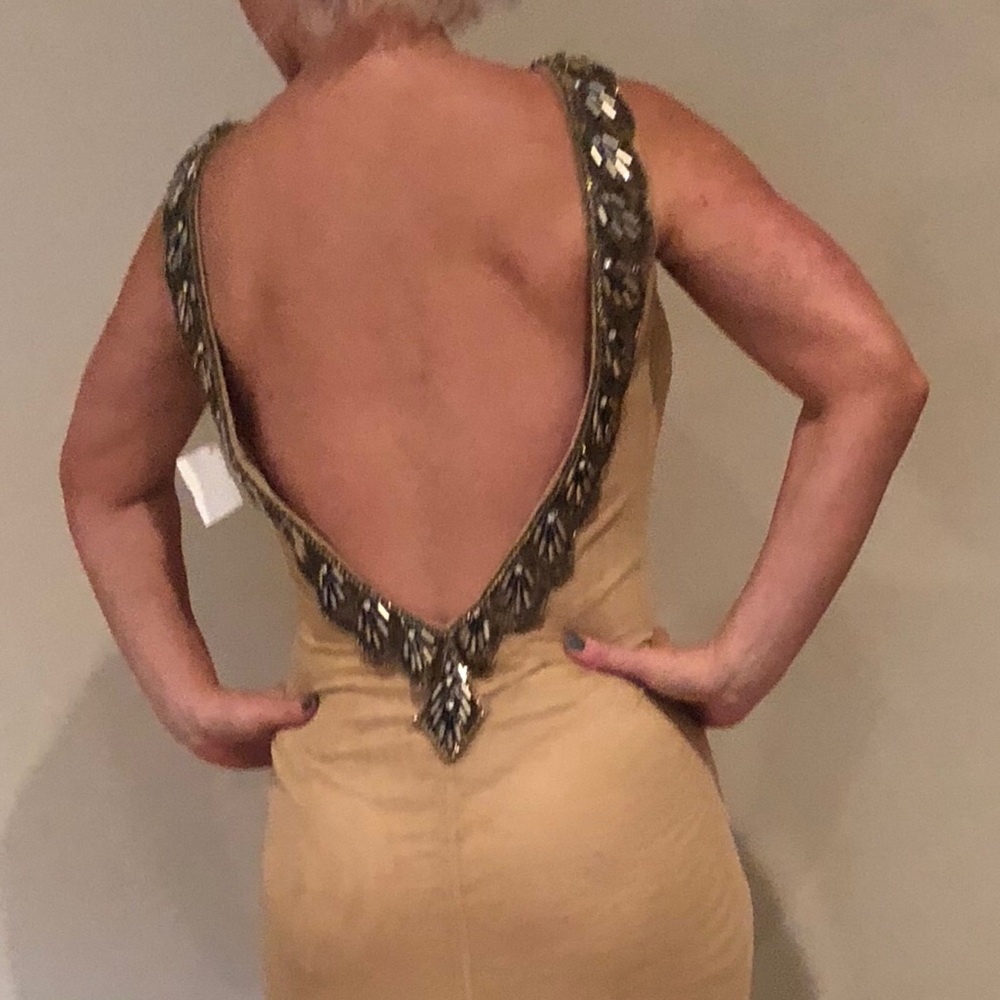 Beautiful art deco gown gold w beads